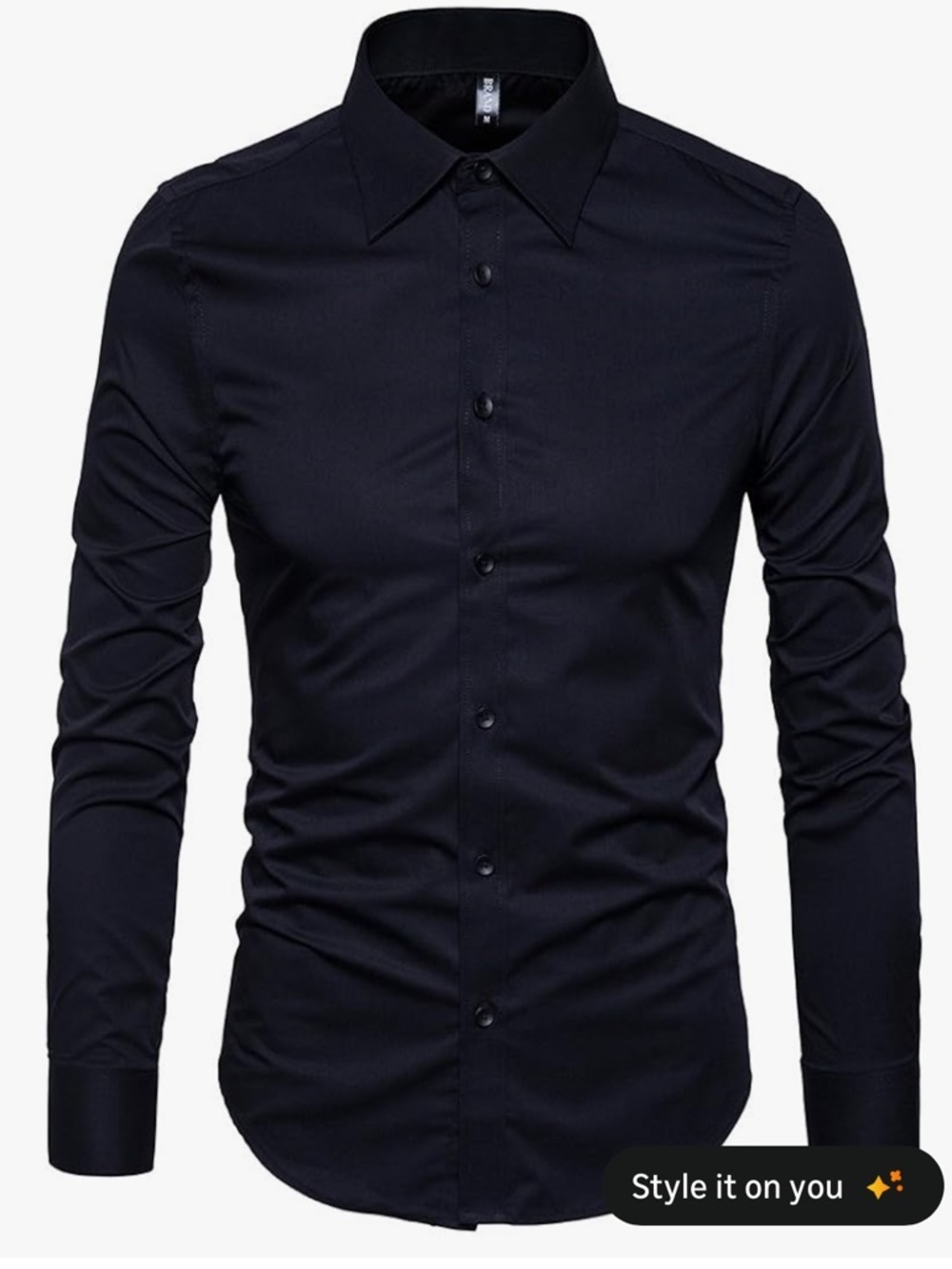Amazon Men's slim fit Black Button-Up Dress Shirt, size XS